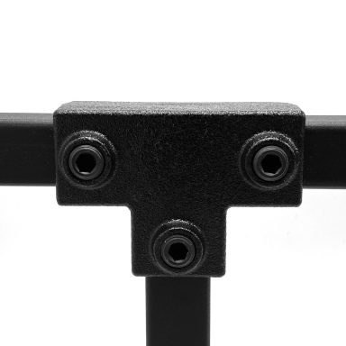 Rohrverbinder schwarz vierkant T-Stück lang